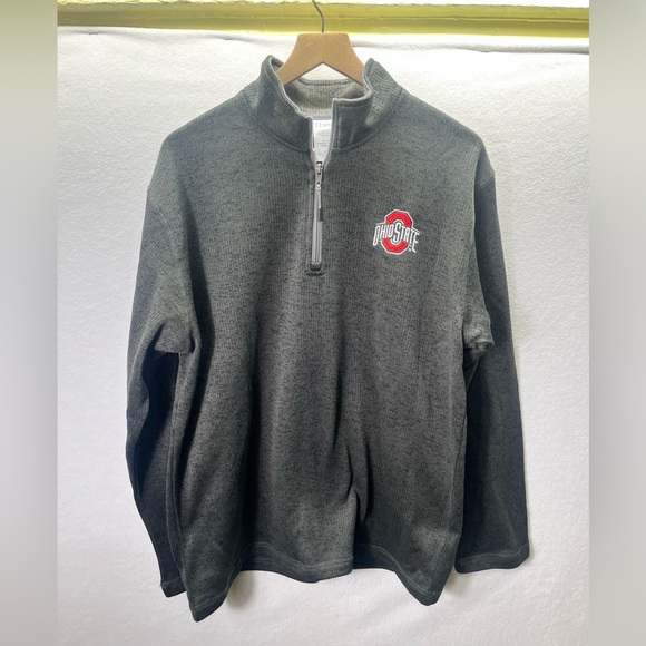 Ohio State Buckeyes Hanes 1/4 Zip Sweater Mens L Performance Collegiate 1901 - Picture 1 of 7